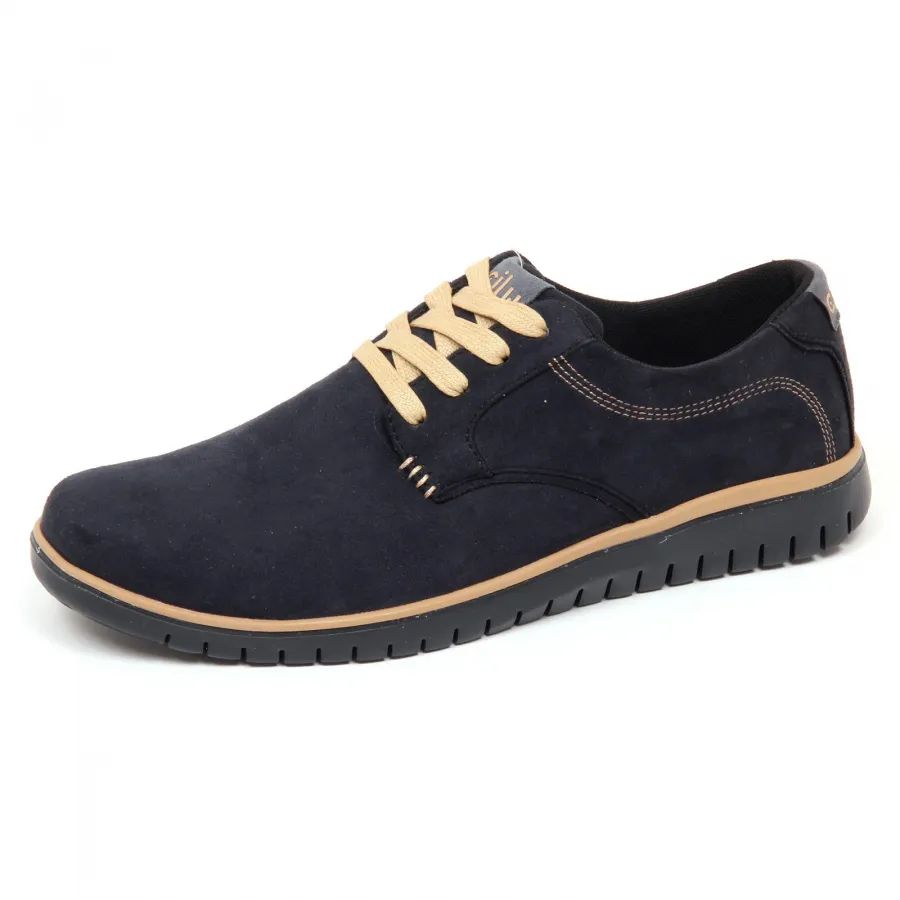 E8166 (WITHOUT BOX) sneaker uomo eco suede CCILU scarpe dark blu shoe man