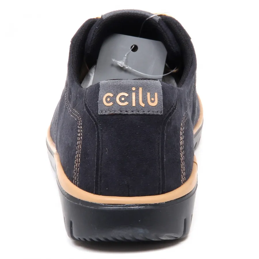 E8166 (WITHOUT BOX) sneaker uomo eco suede CCILU scarpe dark blu shoe man