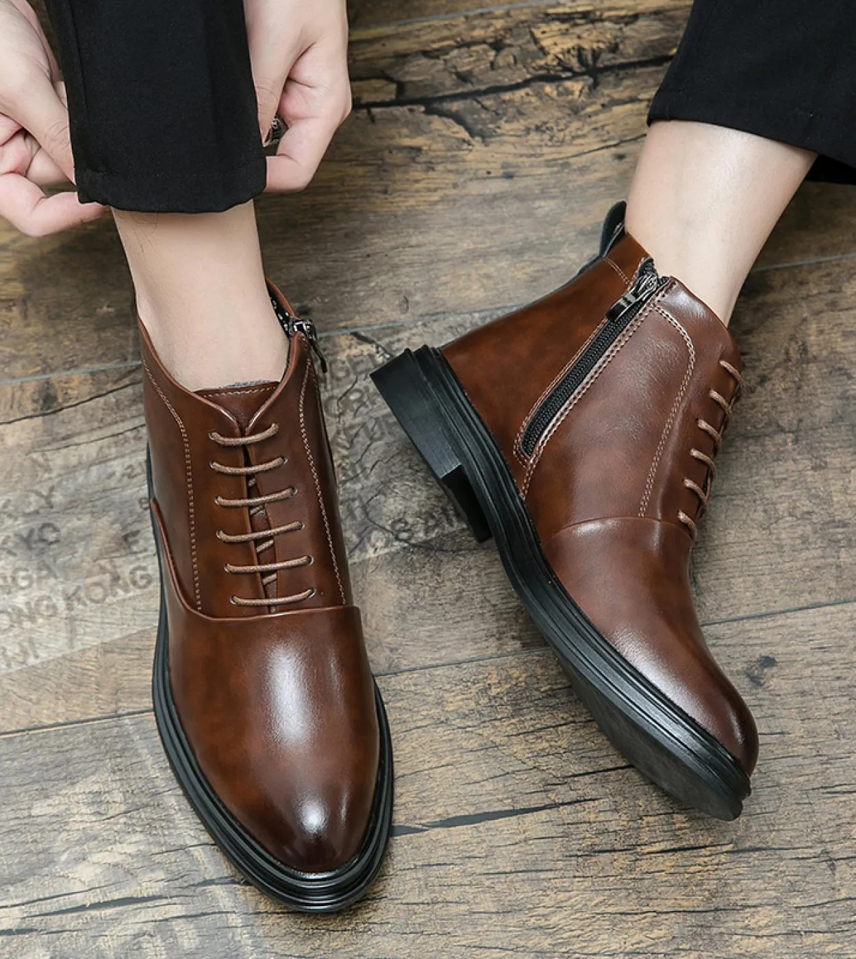 Eleganti stivali Chelsea Scarpe da uomo a punta di alta qualità Abito classico per il tempo libero Stivali in pelle da uomo form