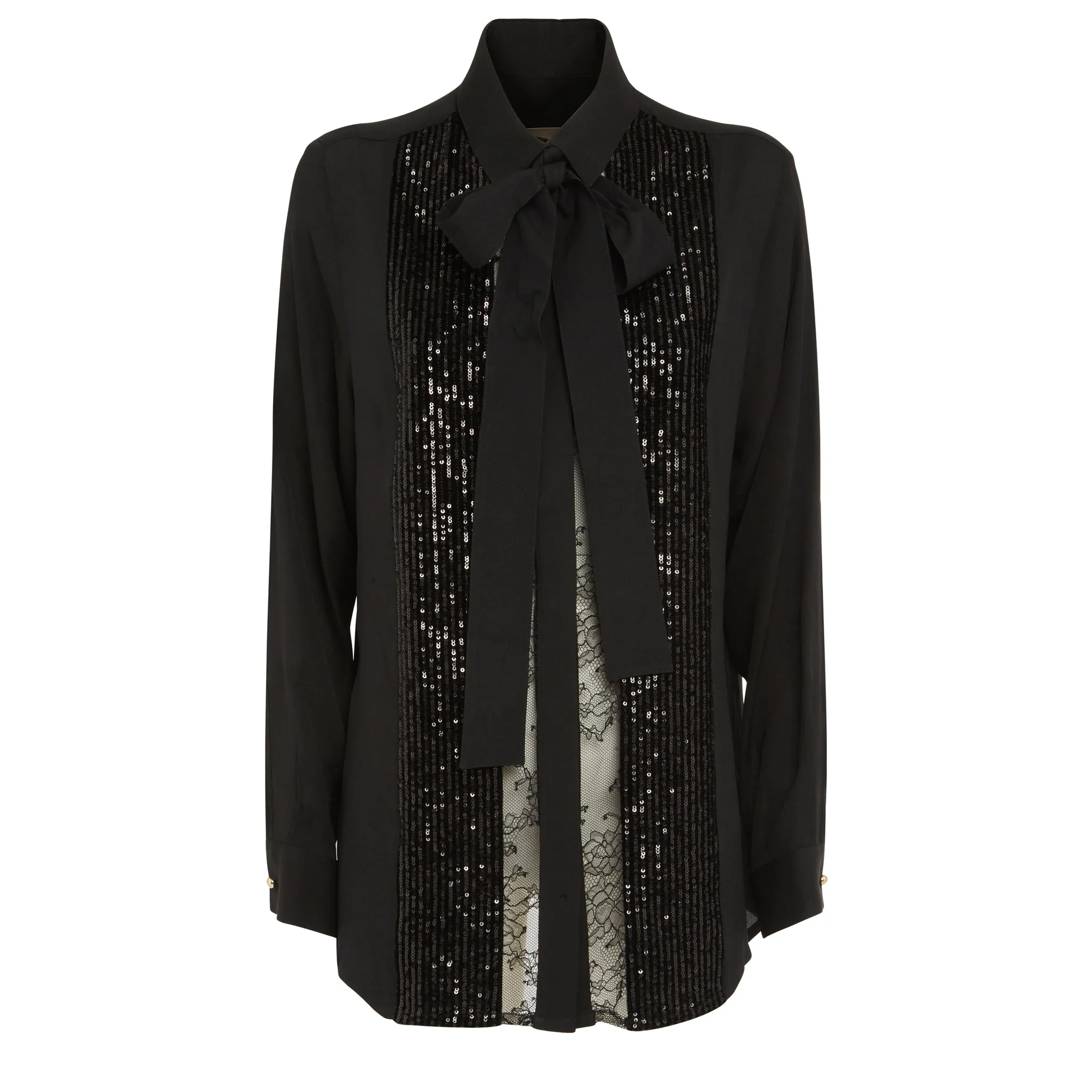 ELIE SAAB  Camicia in seta nera