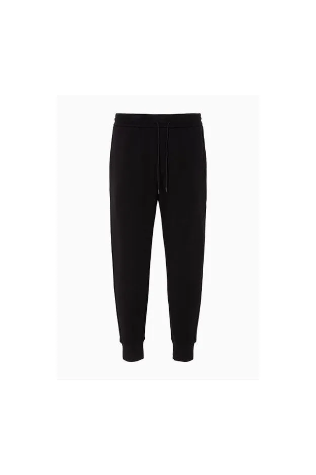 Emporio Armani Pantaloni jogger in double jersey con bande laterali stampa lettering gommato