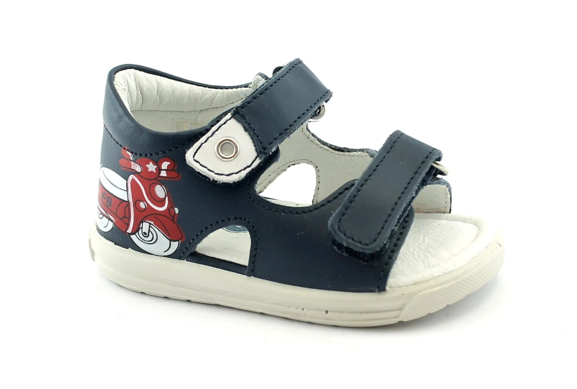 FALCOTTO BLAVET 500898 navy blu scarpe sandalo bambino tallone strappi pelle