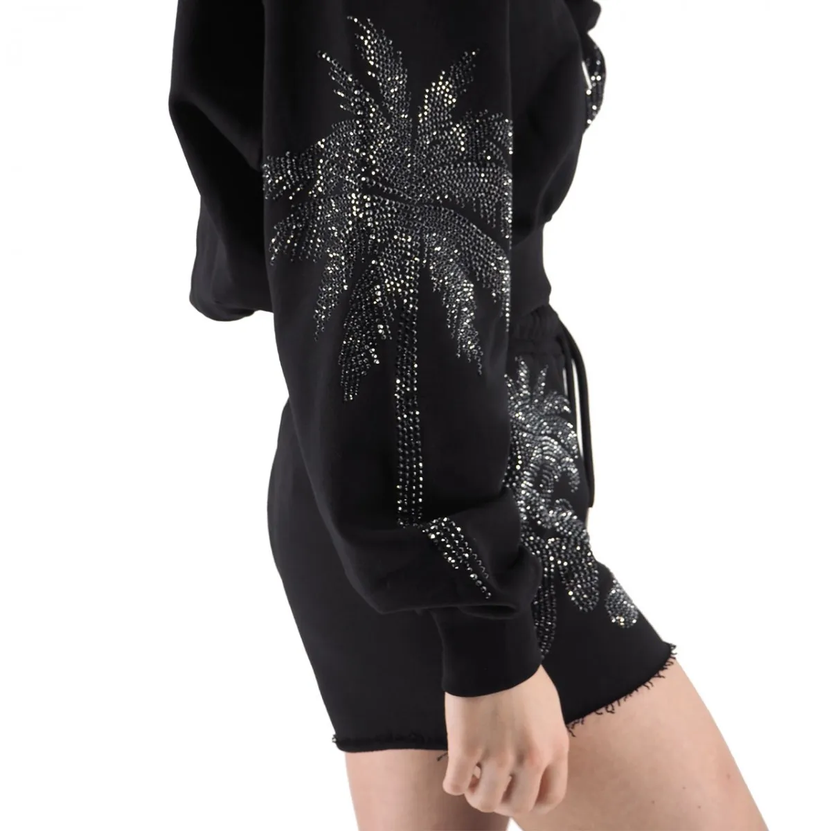 Felpa Crop Con Strass