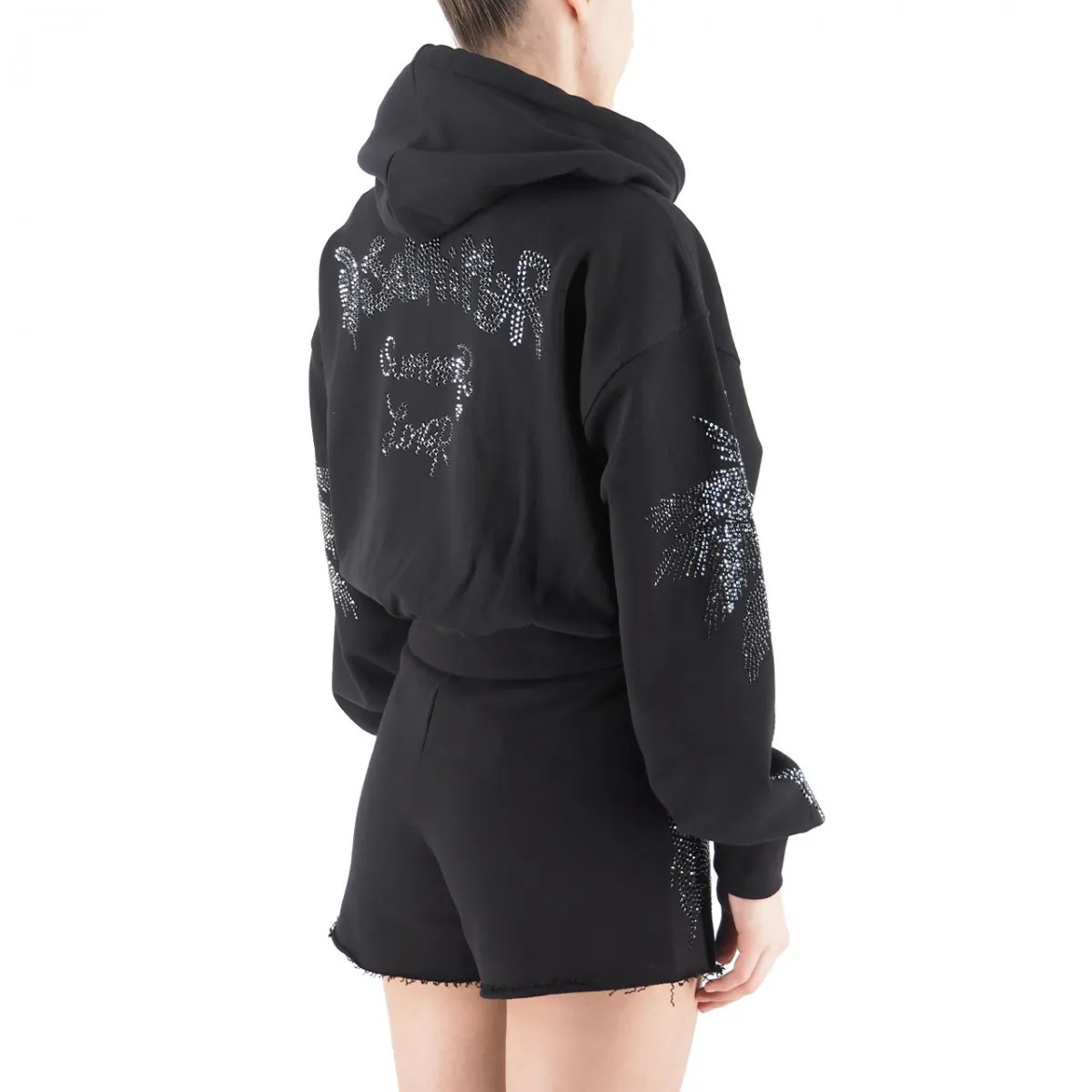 Felpa Crop Con Strass