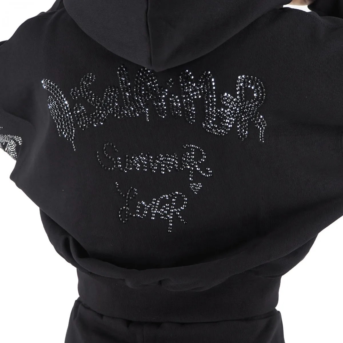 Felpa Crop Con Strass
