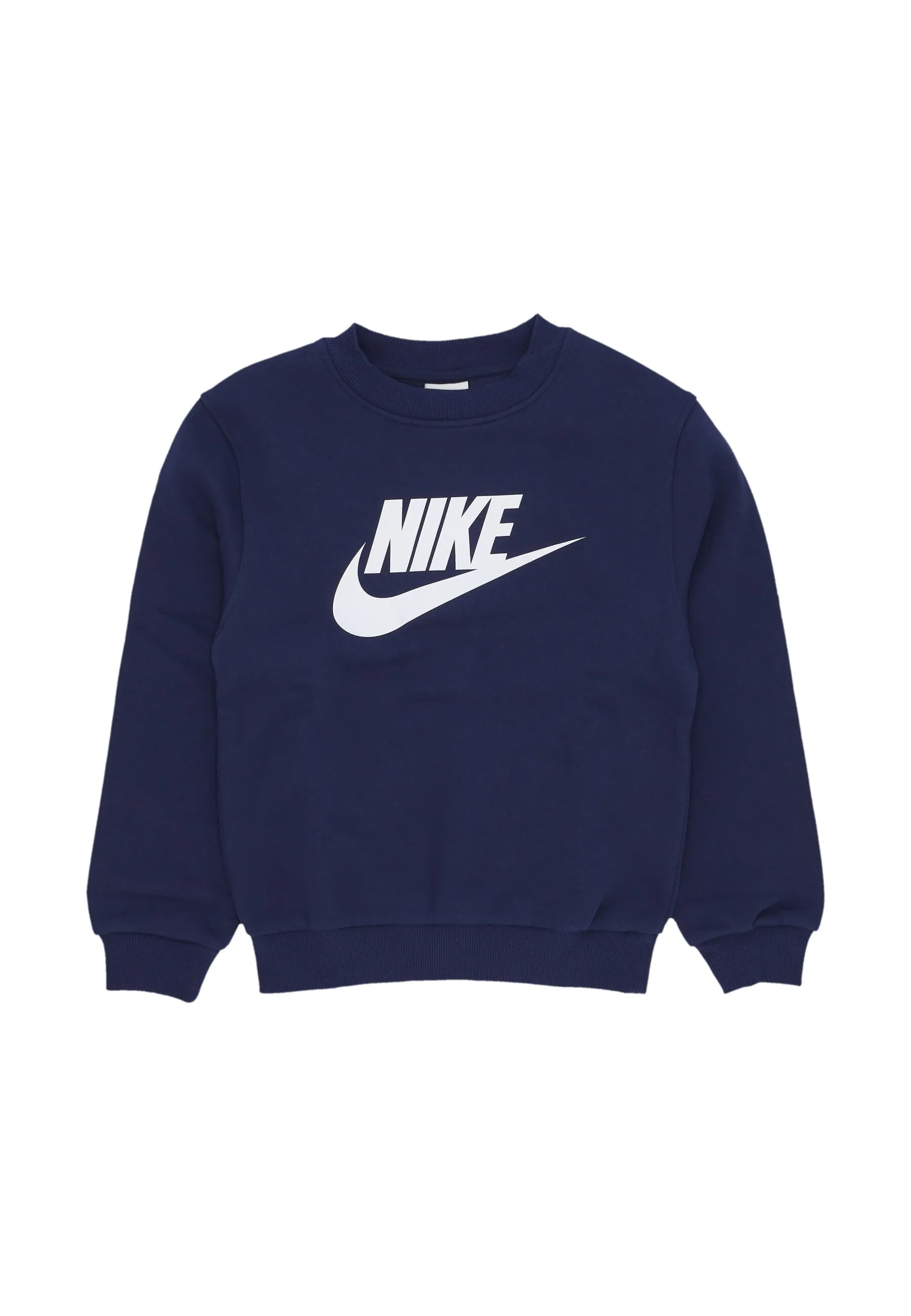 Felpa Girocollo Ragazzo Sportswear Club Fleece Crewneck Midnight Navy/white