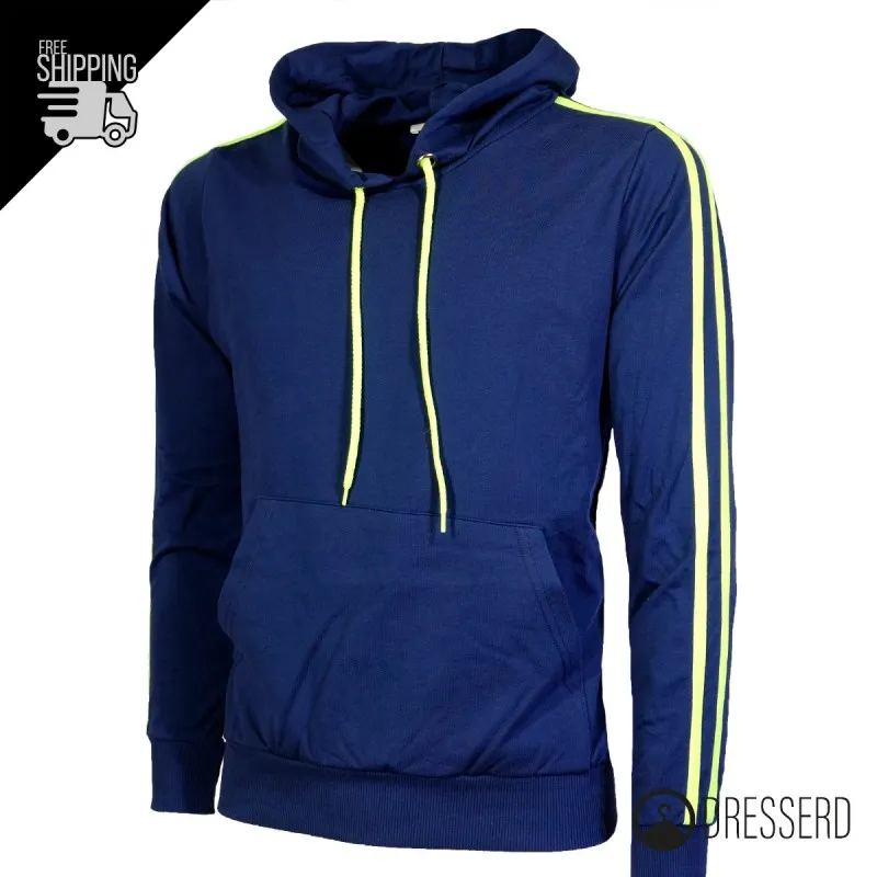 Felpa in cotone Uomo Contrasti Fluo cappuccio felpa dresserd