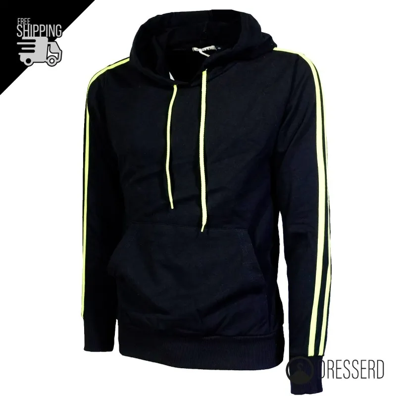 Felpa in cotone Uomo Contrasti Fluo cappuccio felpa dresserd