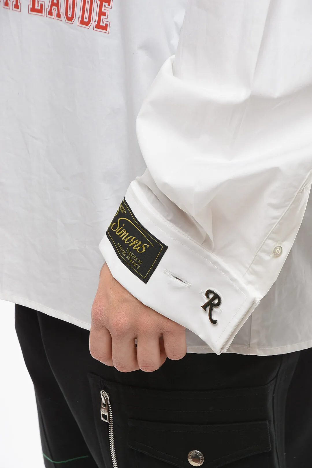Felpa UNIVERSITY in Tessuto Shirting con Stampa