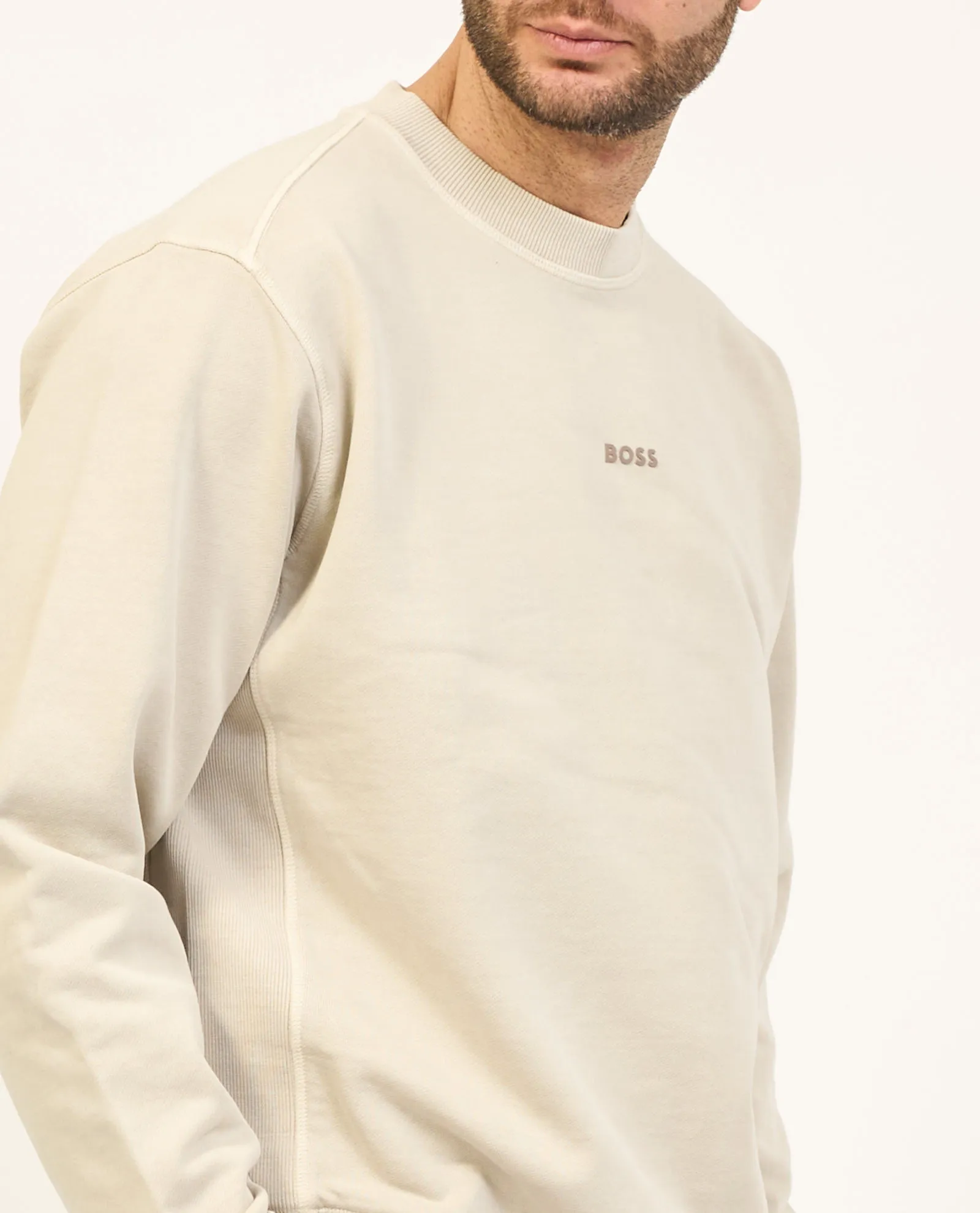 Felpa uomo Boss girocollo in cotone