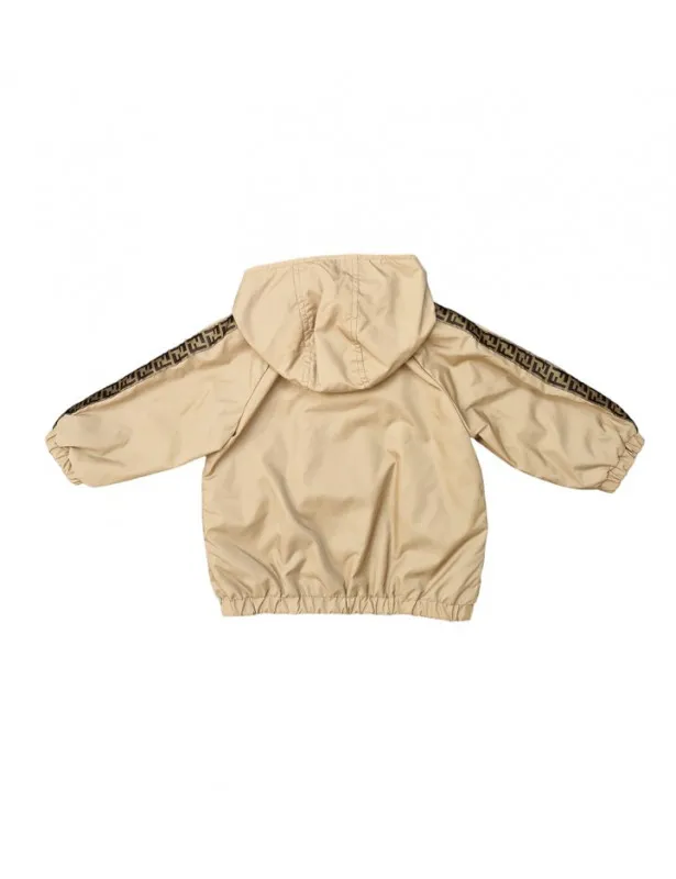 Fendi     Giubbino reversibile beige e stampa FF Fendi