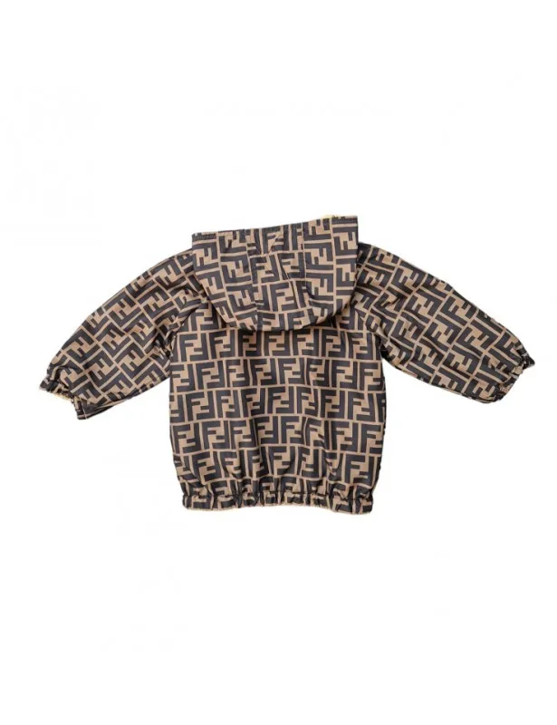 Fendi     Giubbino reversibile beige e stampa FF Fendi
