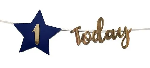 Ghirlanda Star Today personalizzabile blu-oro