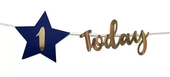 Ghirlanda Star Today personalizzabile blu-oro