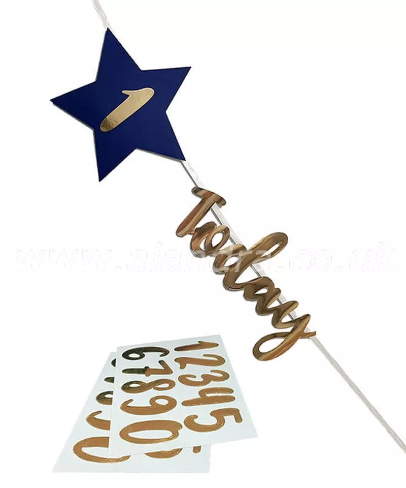 Ghirlanda Star Today personalizzabile blu-oro