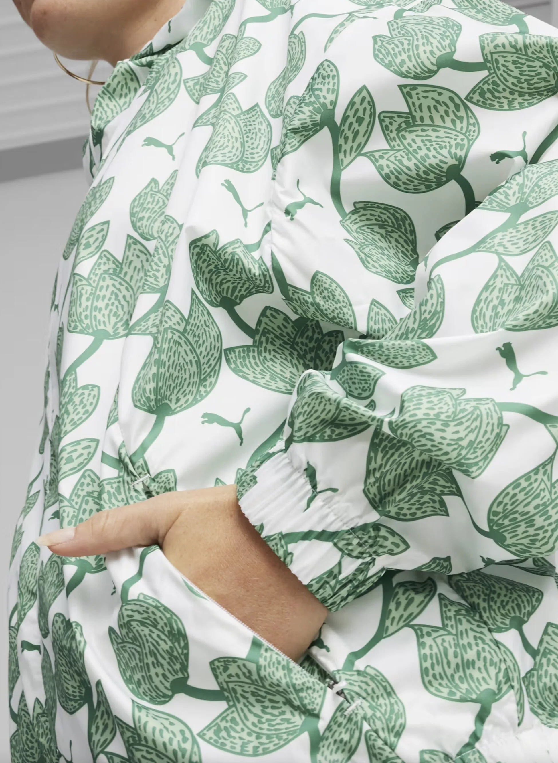 giacca a vento blossom print all-over