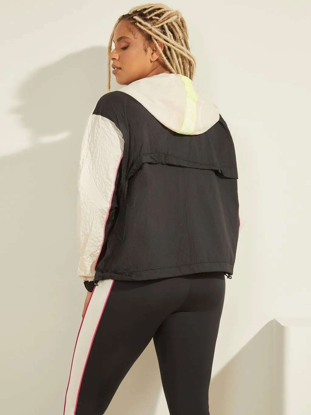 Giacca a vento sportiva color block guess
