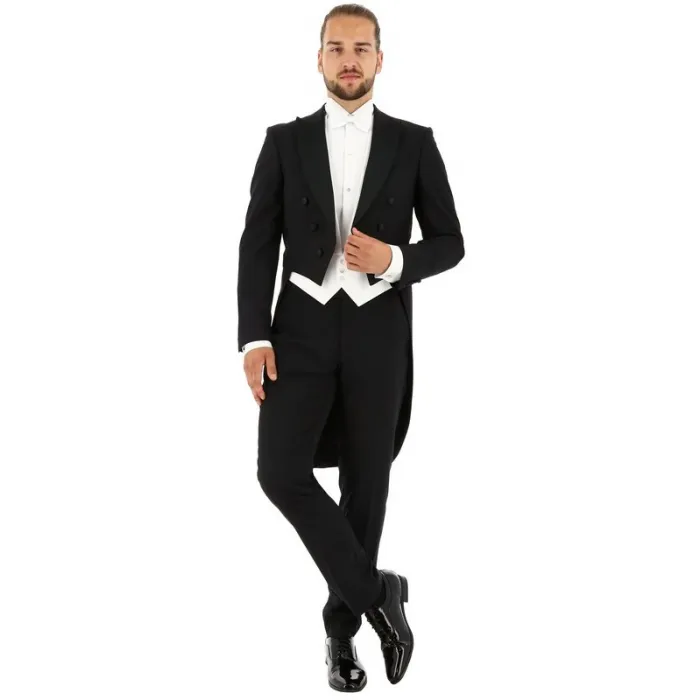 Giacca costume con gonna in lana vergine Henk ter Horst Nero