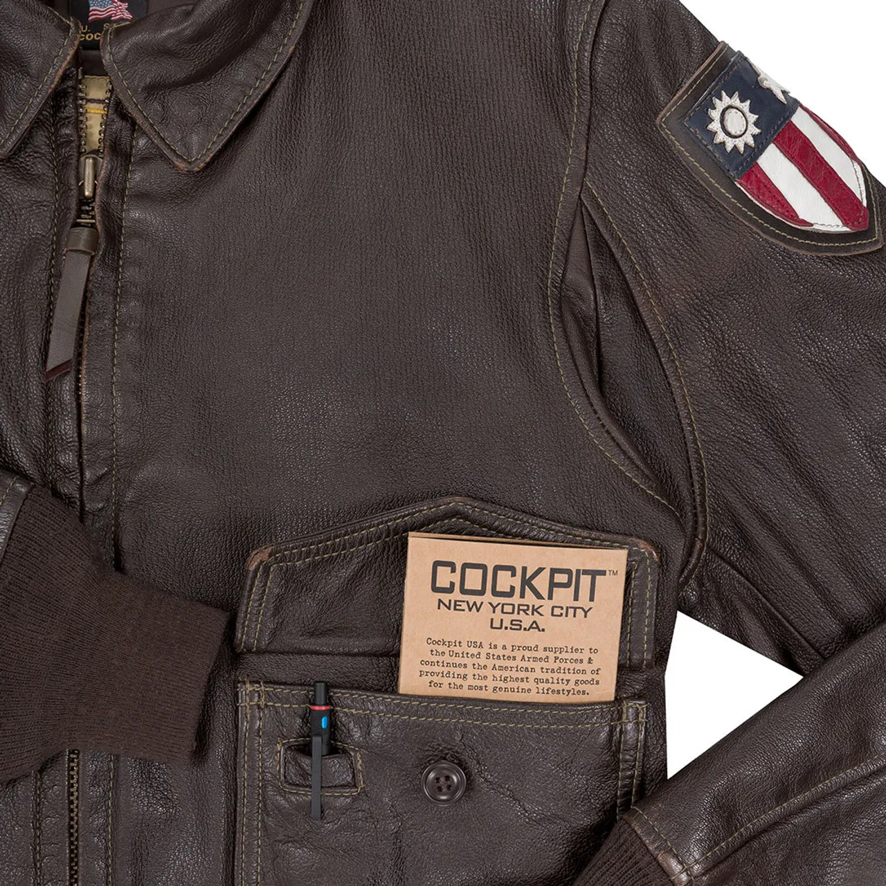 Giacca da volo Cockpit USA Black Eagle USN G-1 marrone prodotta negli Stati Uniti