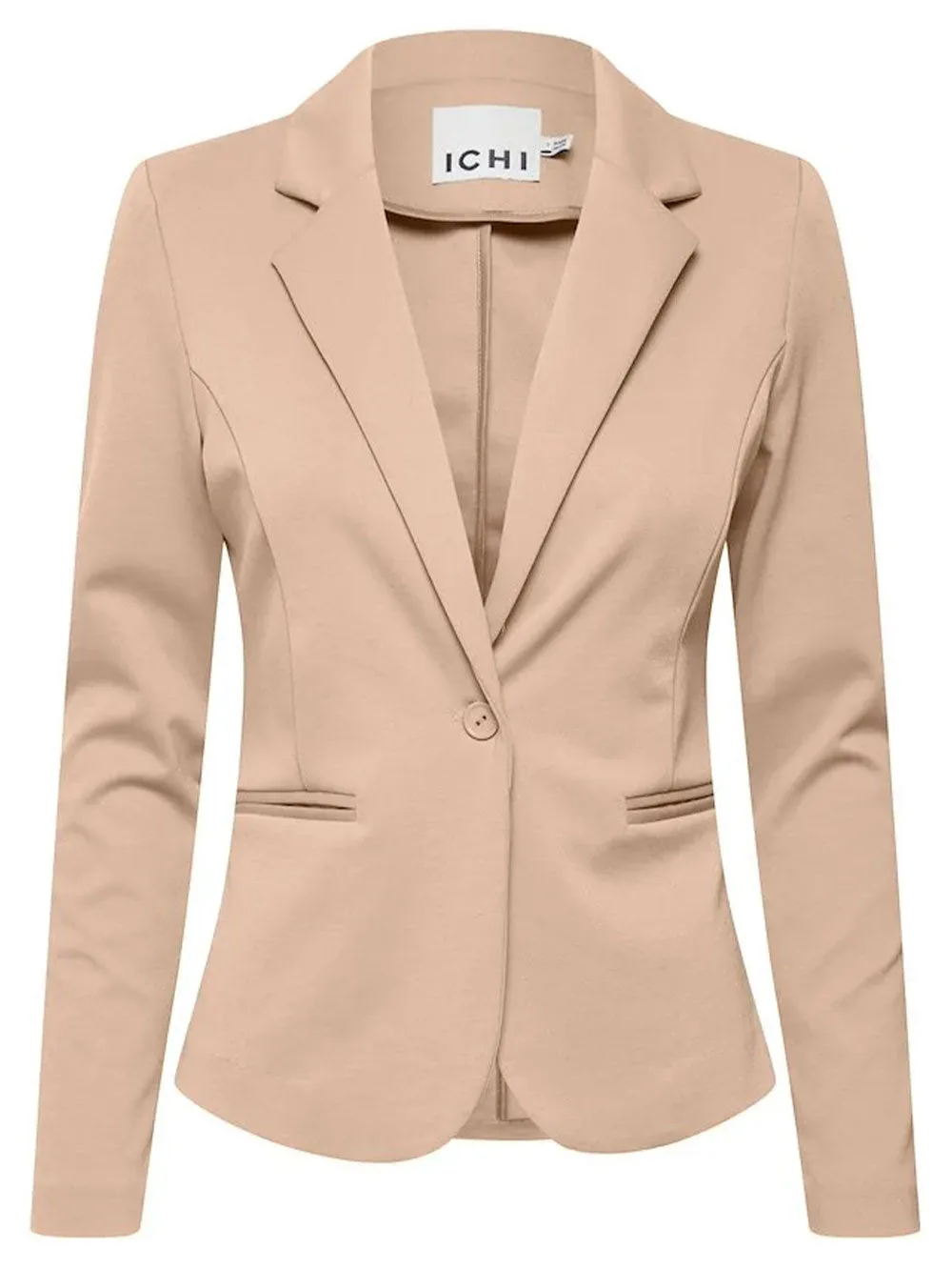 Giacca donna beige con finte tasche a filetto