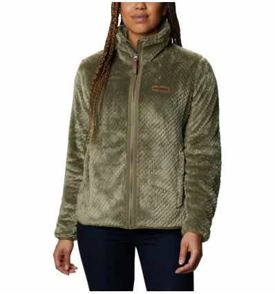 Giacca in pile da donna Columbia Fire Side Sherpa (verde pietra)