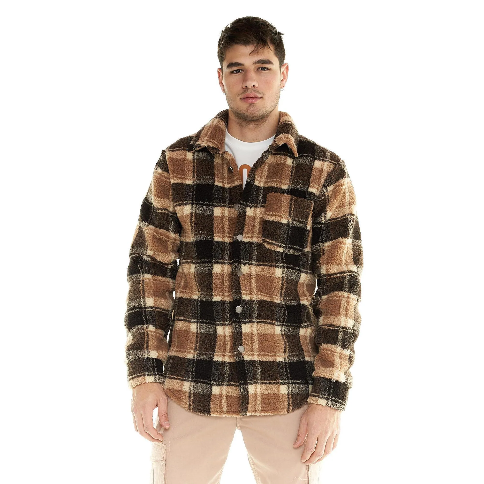 Giacca Leone uomo in sherpa con bottoni Shades