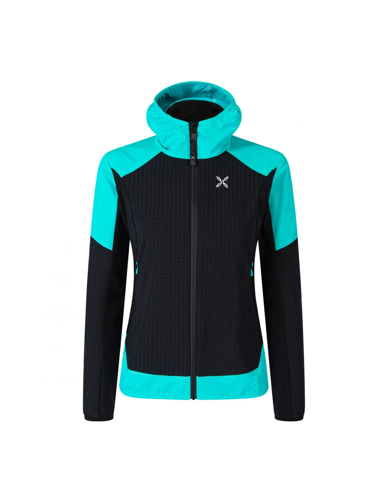 Giacca Wind Revolution Hoody Donna Nero/Care Blue