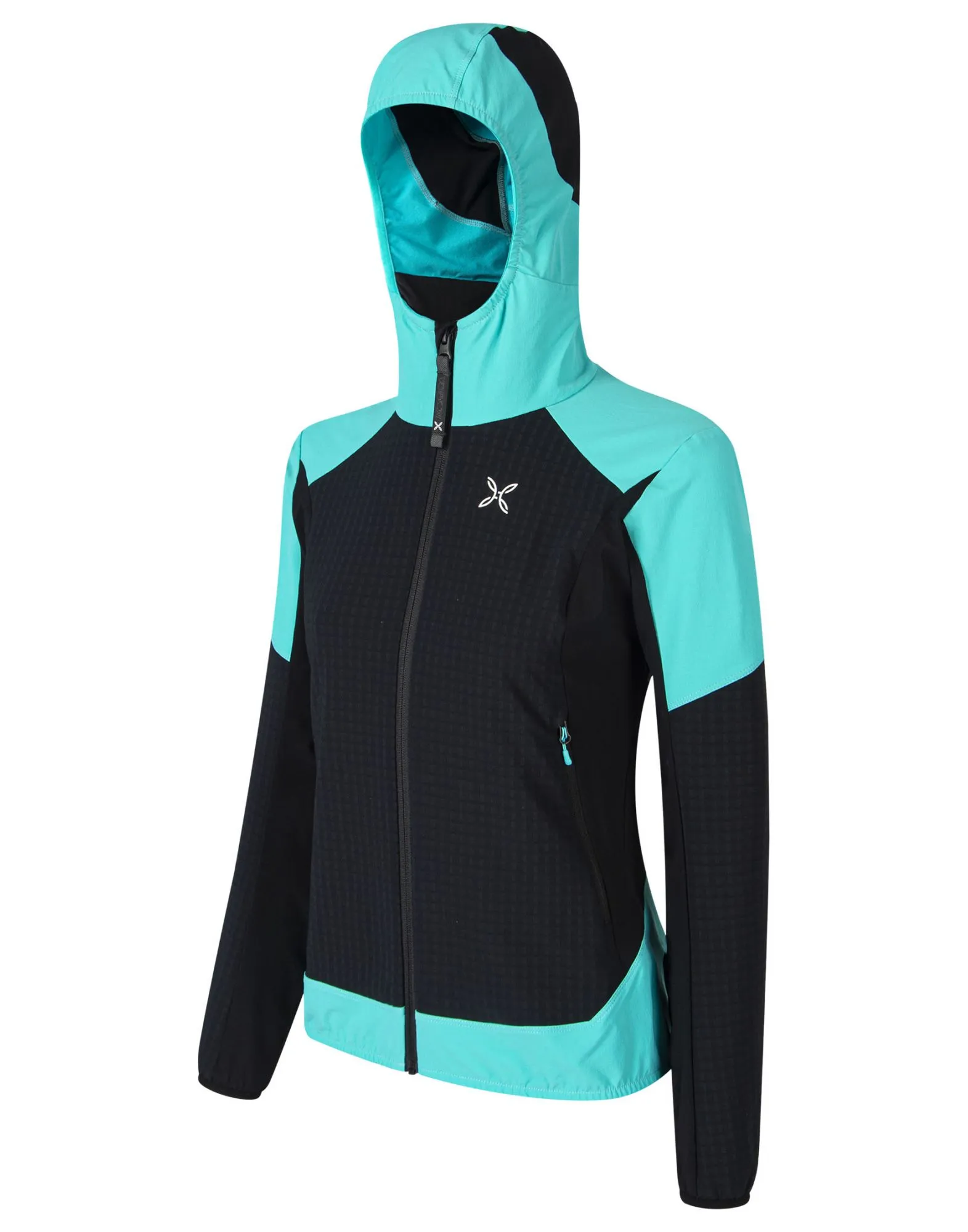 Giacca Wind Revolution Hoody Donna Nero/Care Blue
