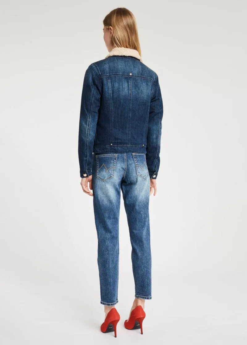 Giubbotto in denim con borchie
