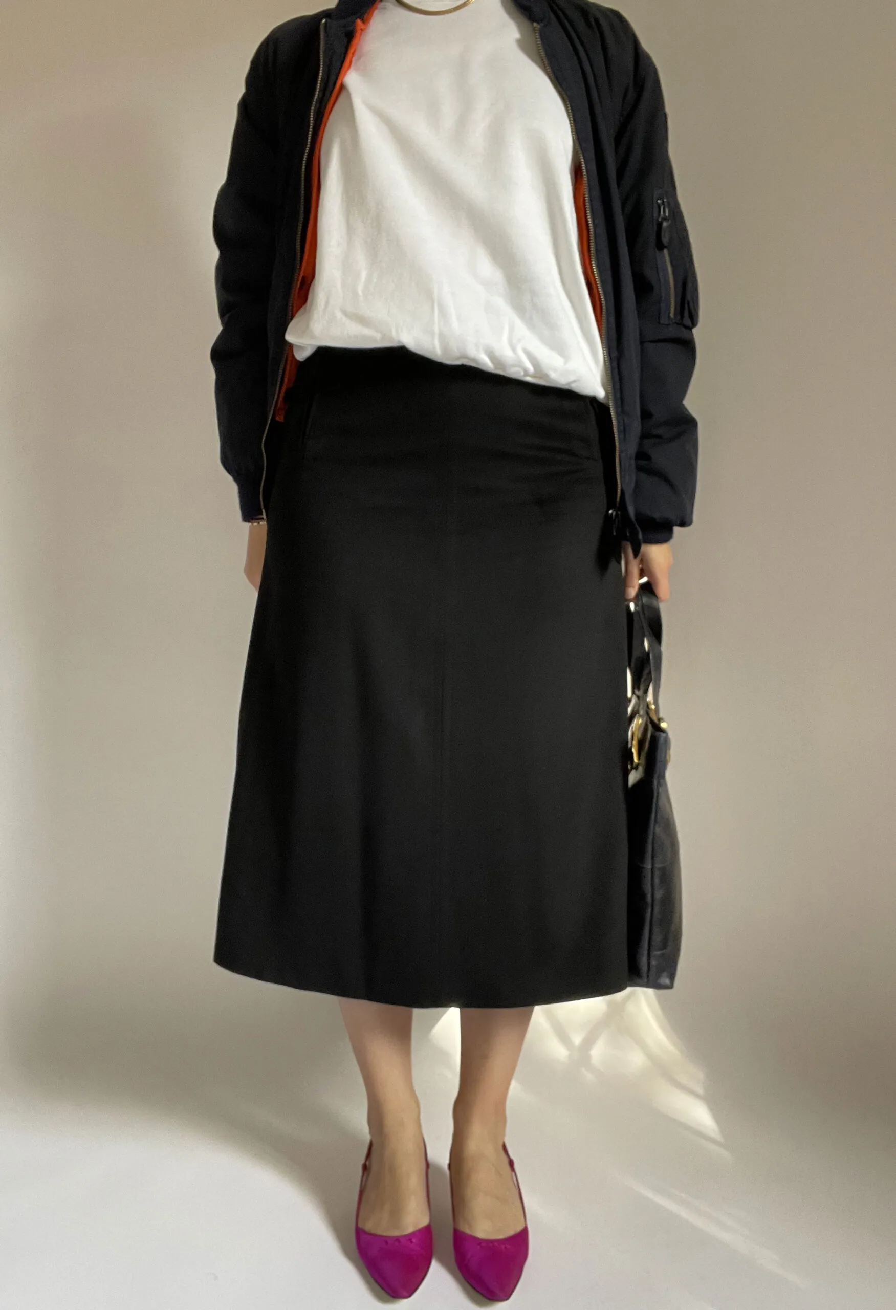 Gonna svasata in pura lana nera MaxMara vintage