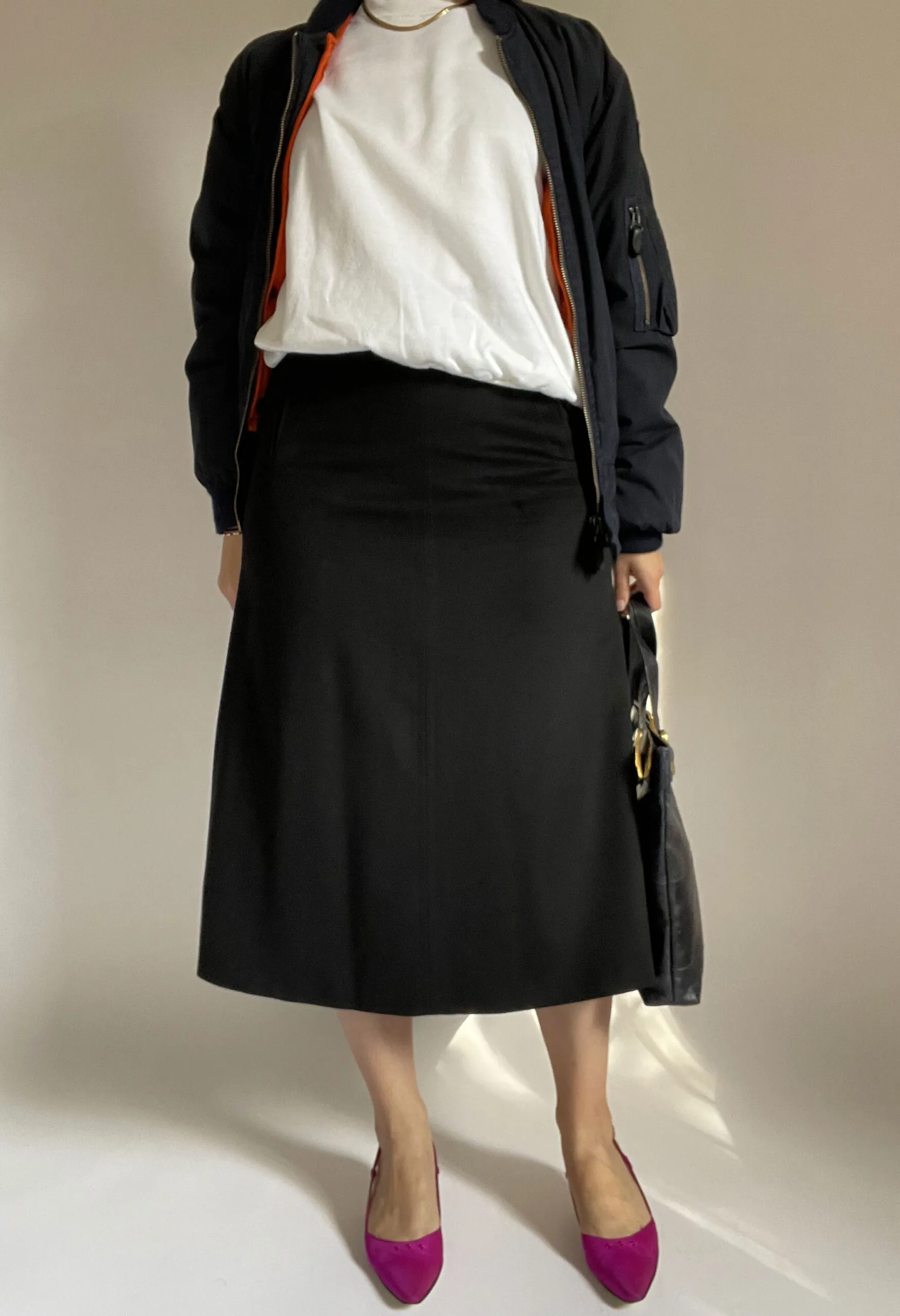 Gonna svasata in pura lana nera MaxMara vintage