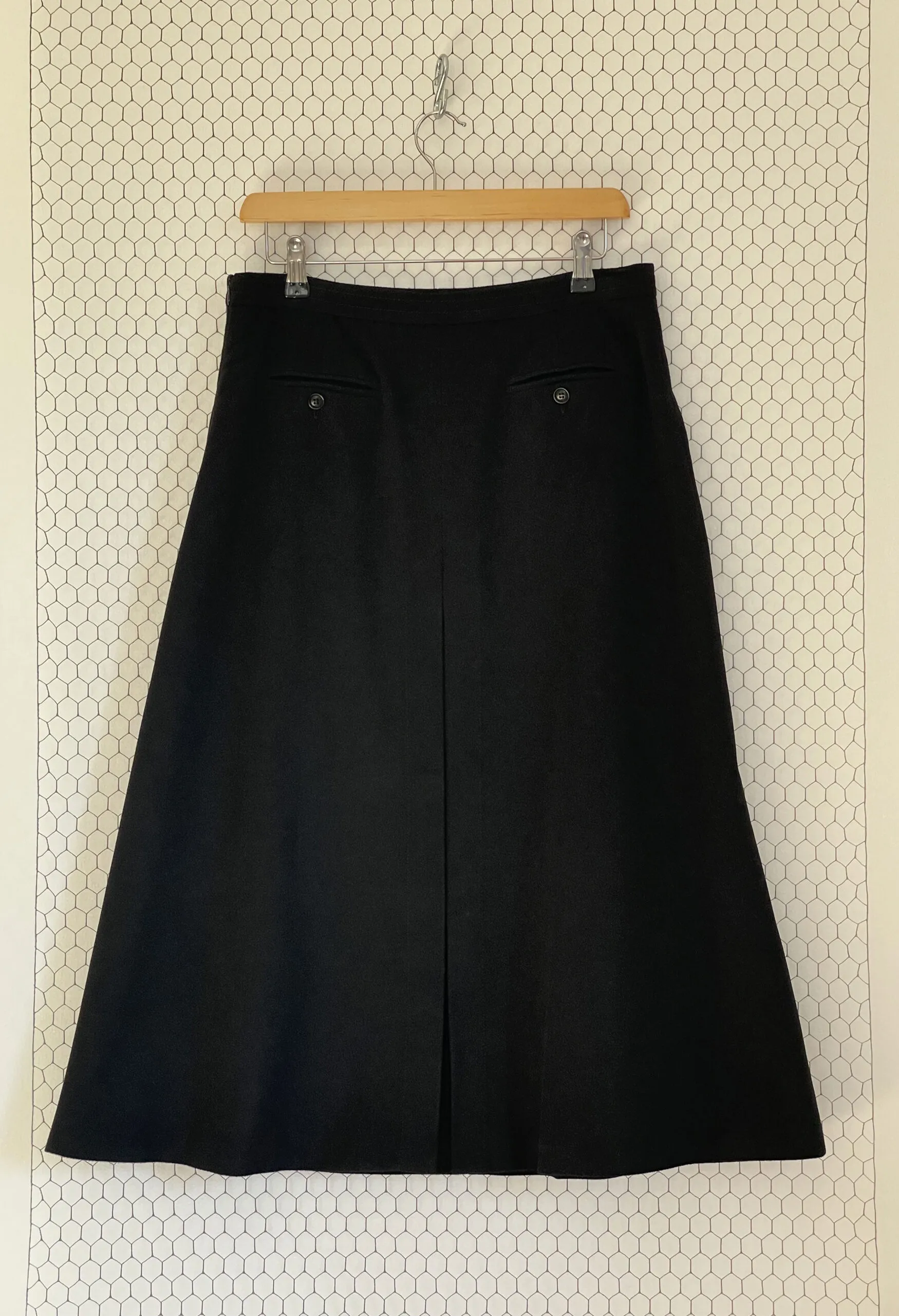 Gonna svasata in pura lana nera MaxMara vintage