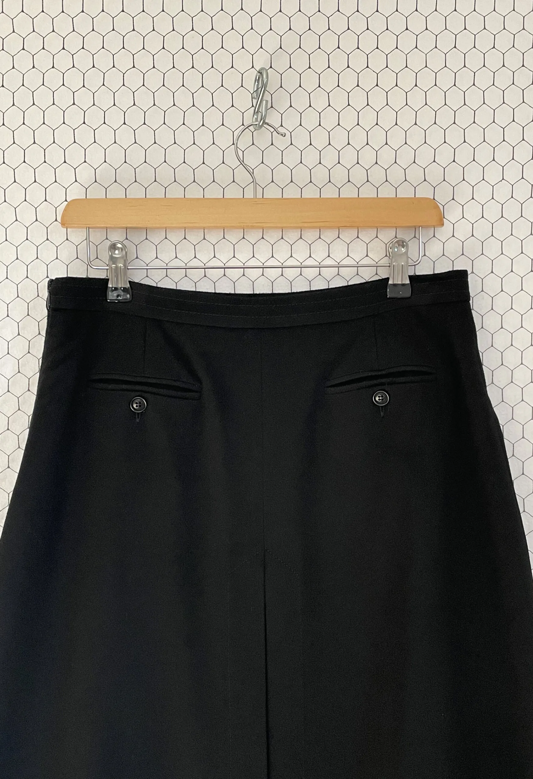 Gonna svasata in pura lana nera MaxMara vintage