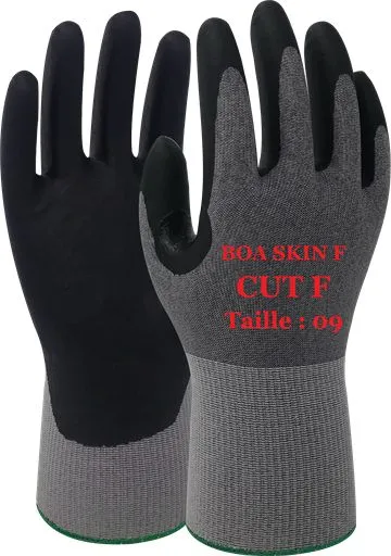 Guanti da lavoro GUYARD BOA SKIN F, Tg. 6, in Elastan, HPPE, Fibra di polietilene, Acciaio inox, col. Nero, grigio