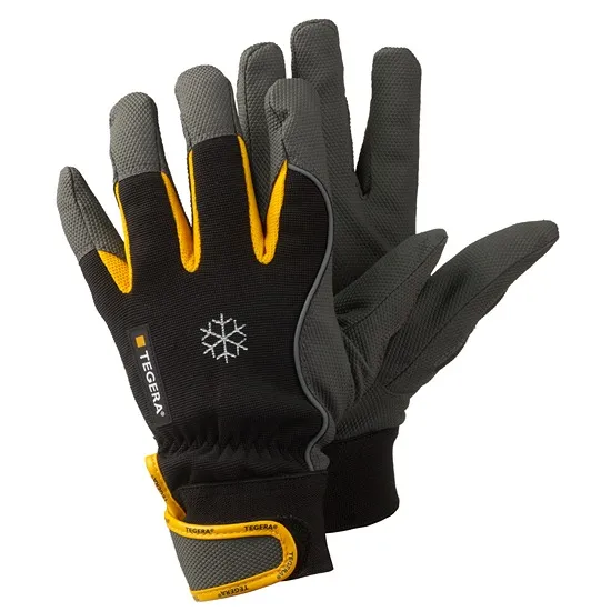 Guanti da lavoro Tegera TEGERA, Tg. 9, in Pelle sintetica, col. Nero, Grigio, Giallo