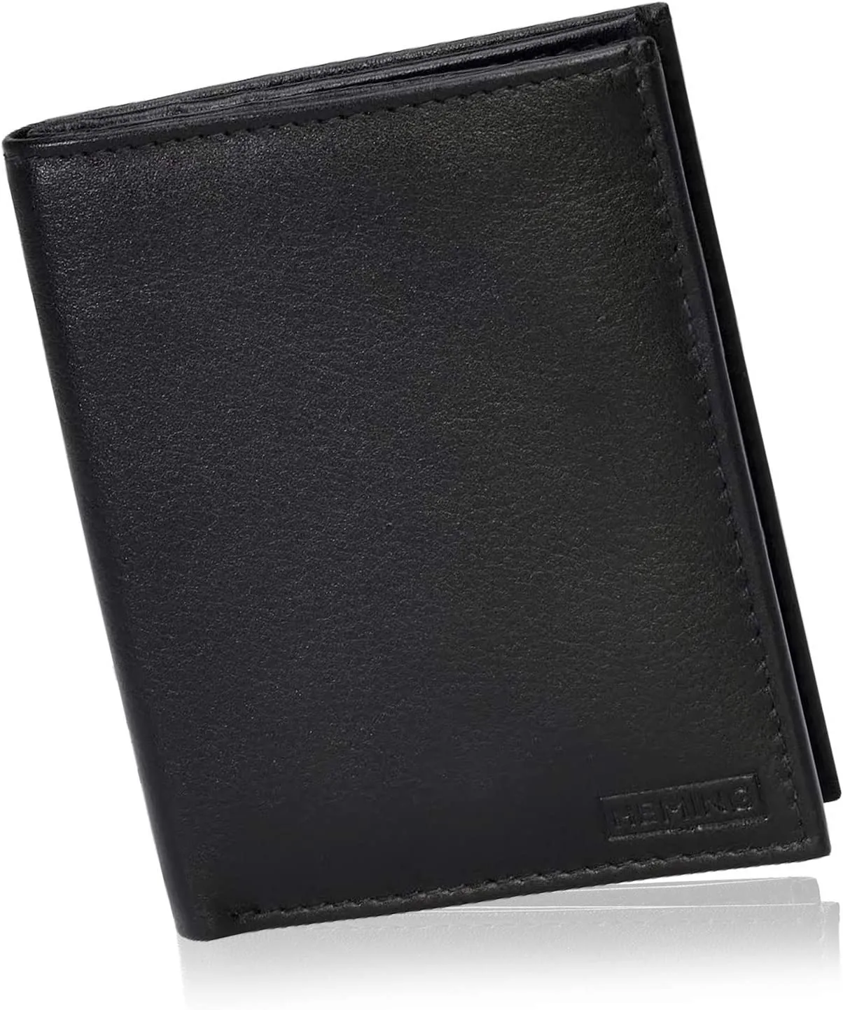 HEMING Portafoglio uomo slim nero - 100% pelle - Portafoglio uomo piccolo sottile - Portafoglio porta carte di credito - Porta s