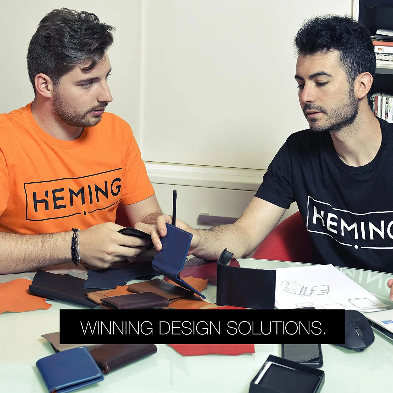 HEMING Portafoglio uomo slim nero - 100% pelle - Portafoglio uomo piccolo sottile - Portafoglio porta carte di credito - Porta s