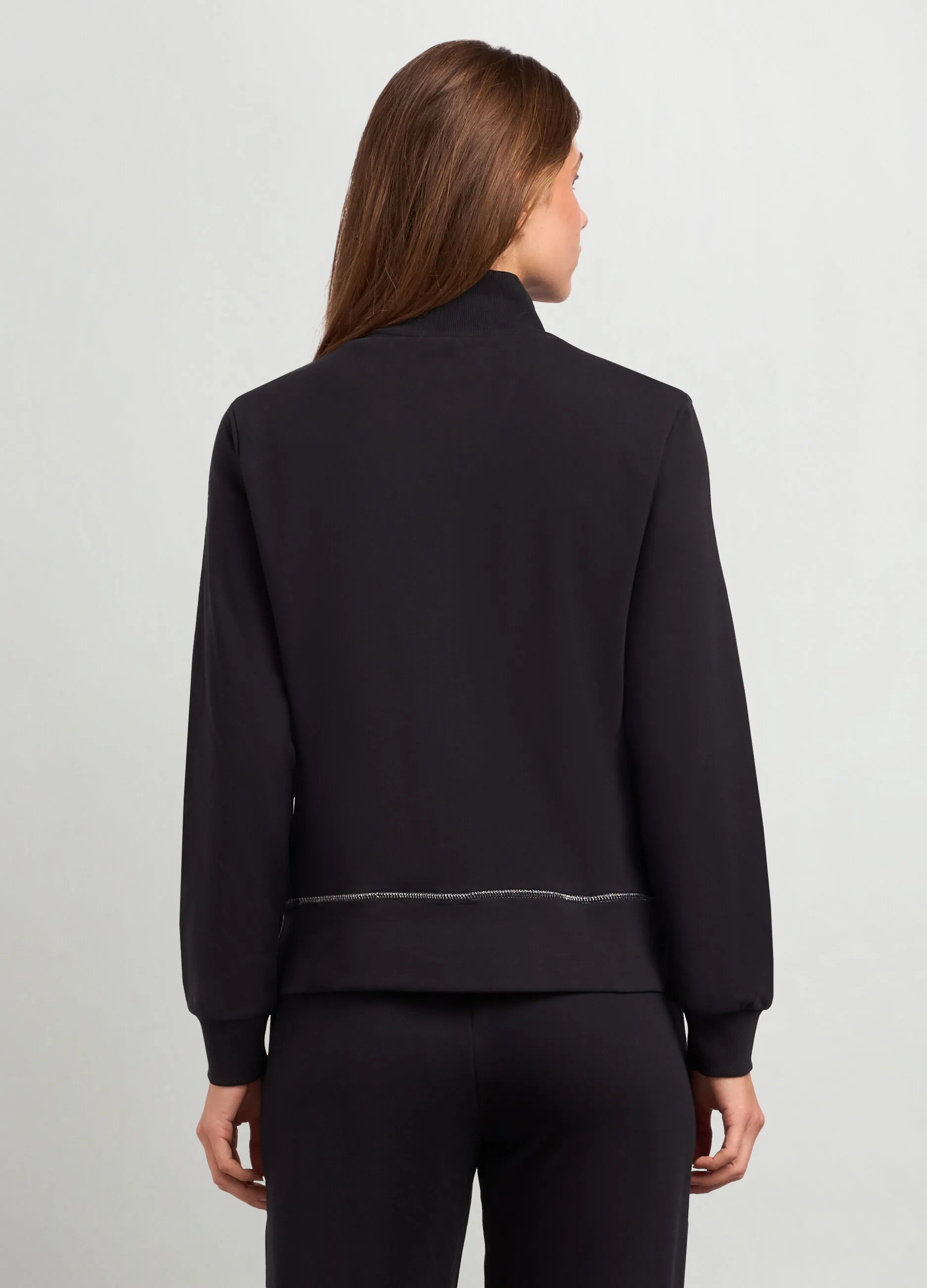 HOLISTIC  Felpa full zip a collo alto in cotone donna