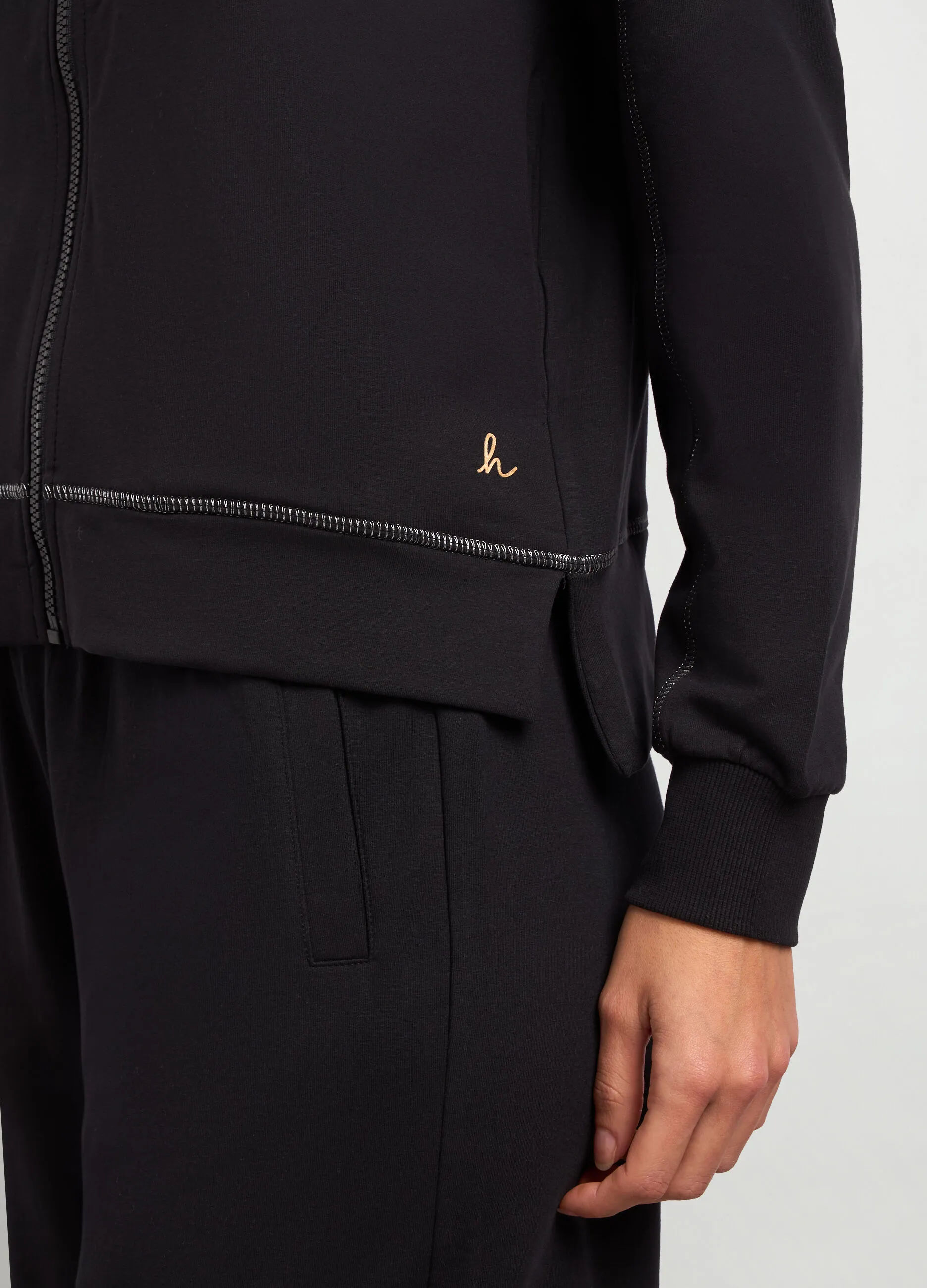 HOLISTIC  Felpa full zip a collo alto in cotone donna