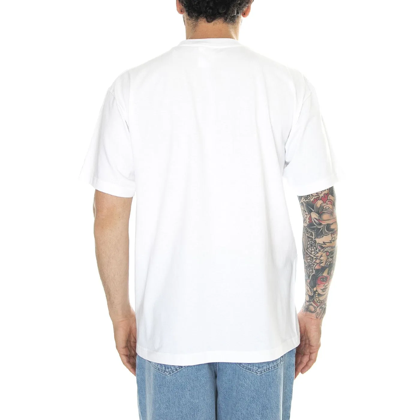 Huf Upside Downtown S/S Tee White - Maglietta Girocollo Uomo Bianca    