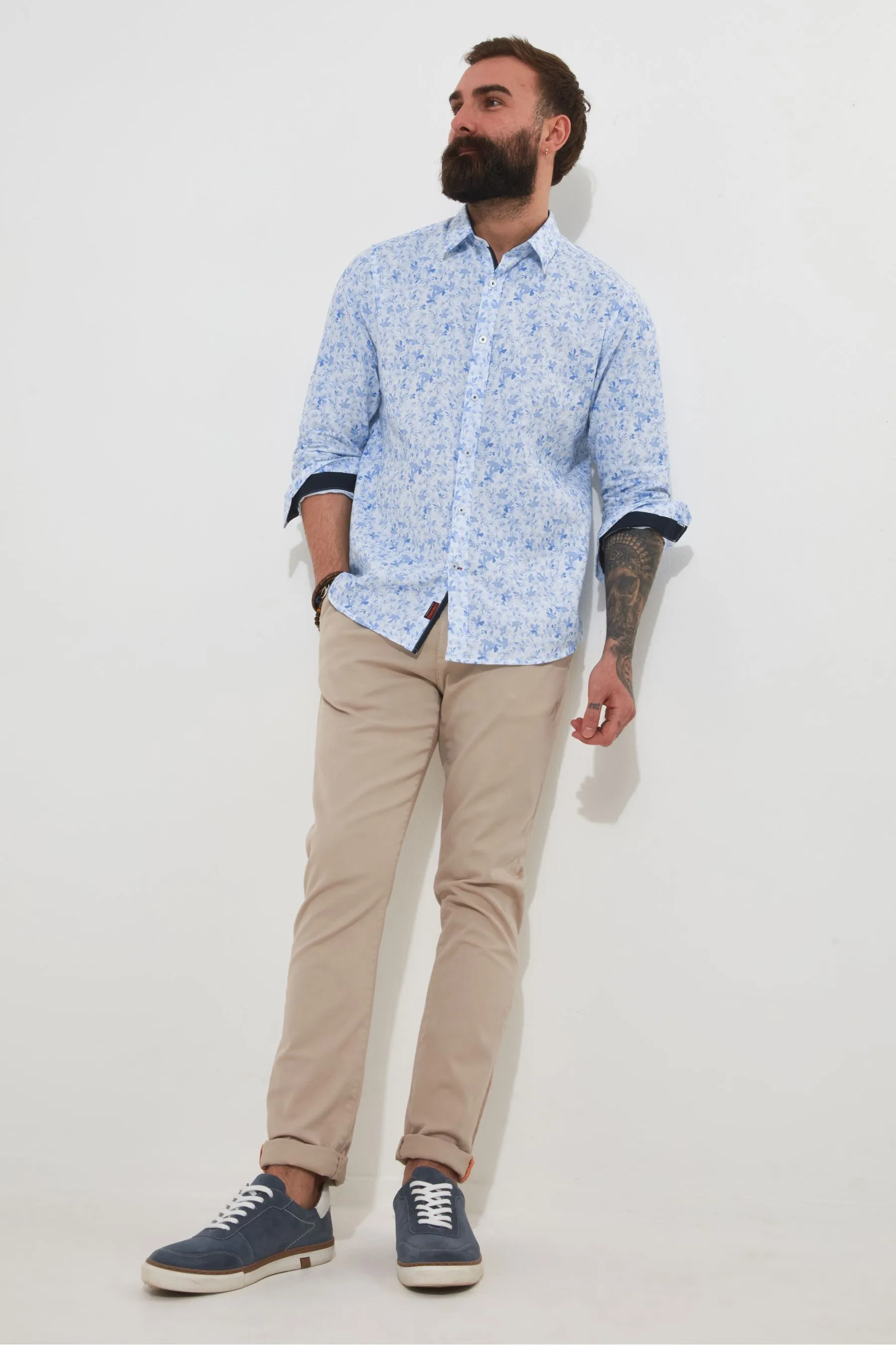 Joe Browns - Camicia classica Con colletto Floreale in lino Blend Manica lunga tono su tono