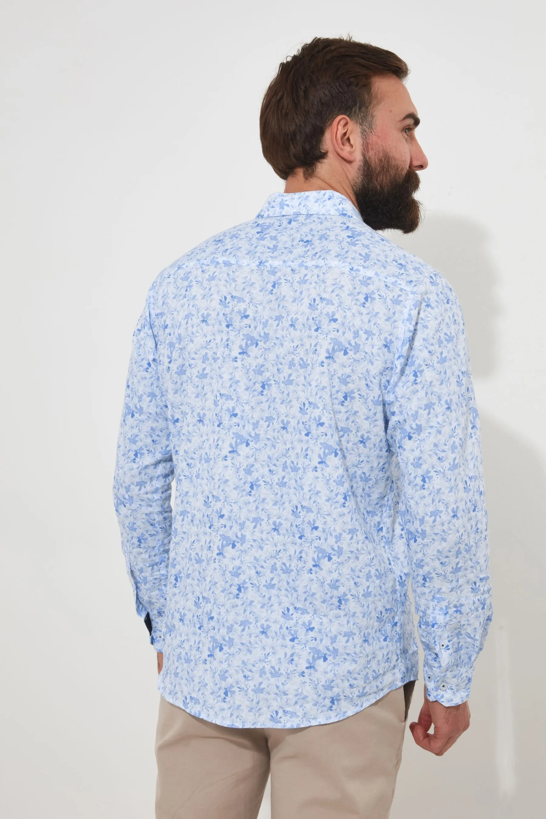 Joe Browns - Camicia classica Con colletto Floreale in lino Blend Manica lunga tono su tono