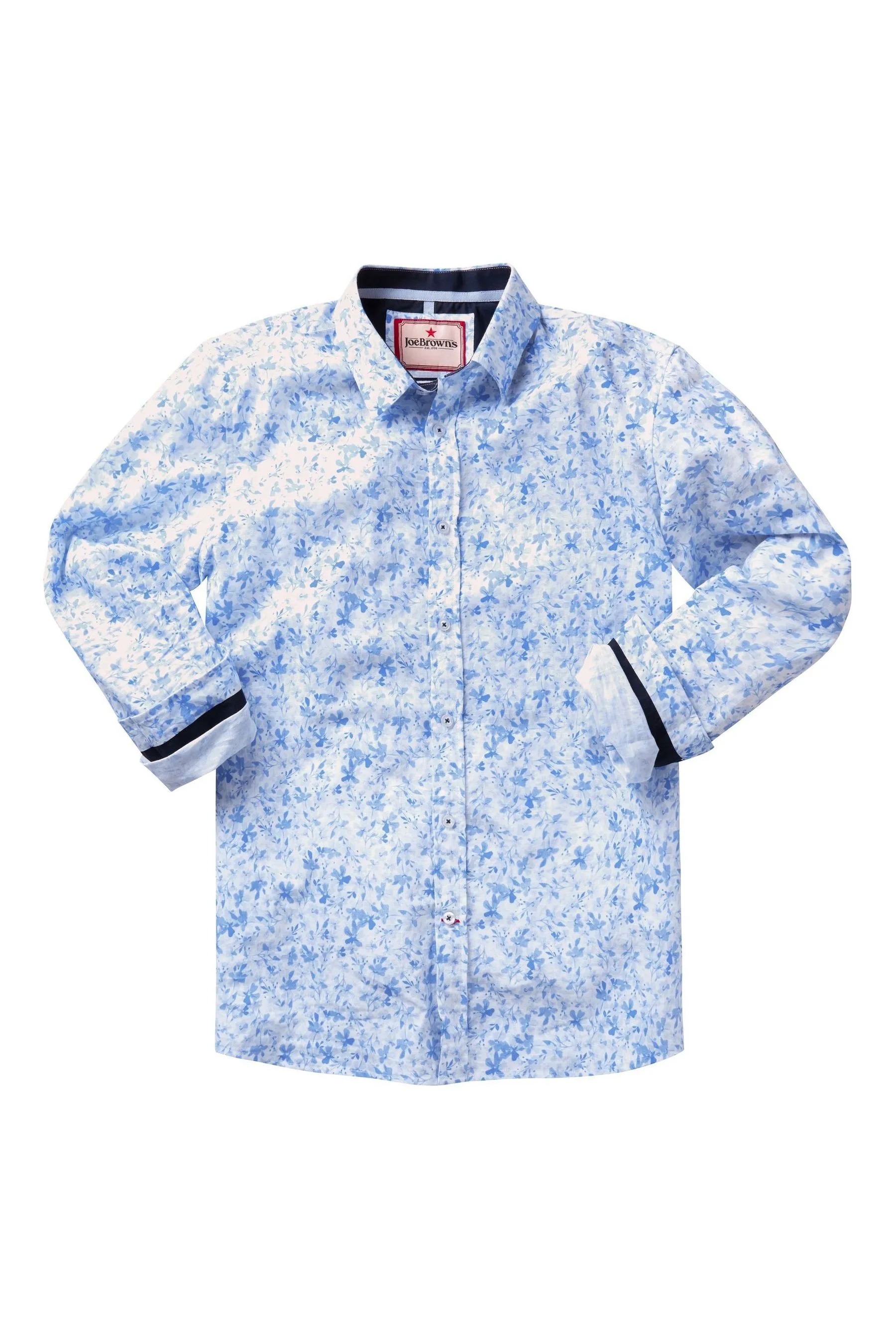 Joe Browns - Camicia classica Con colletto Floreale in lino Blend Manica lunga tono su tono