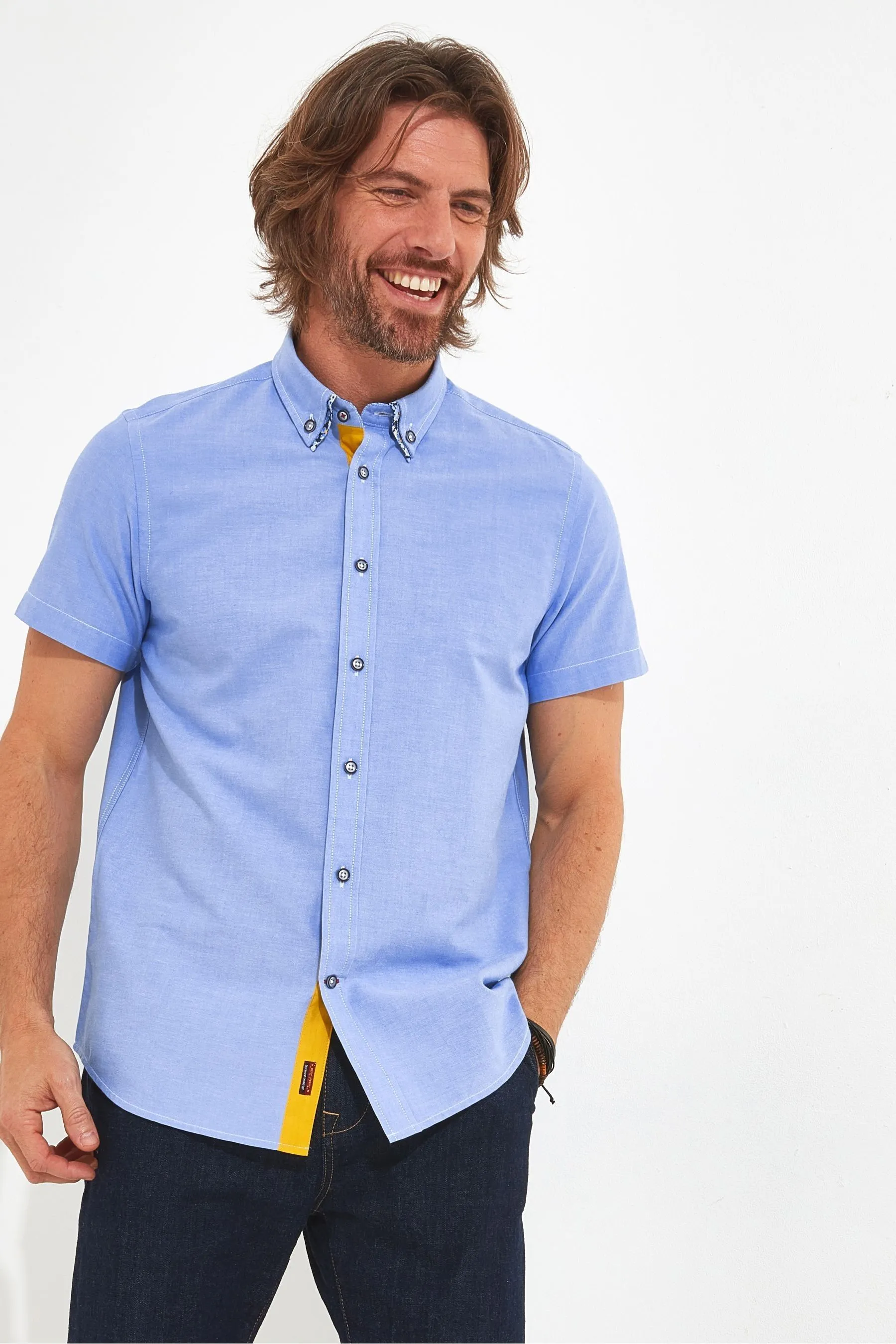 Joe Browns - Camicia con Manica corta Oxford colletto doppio