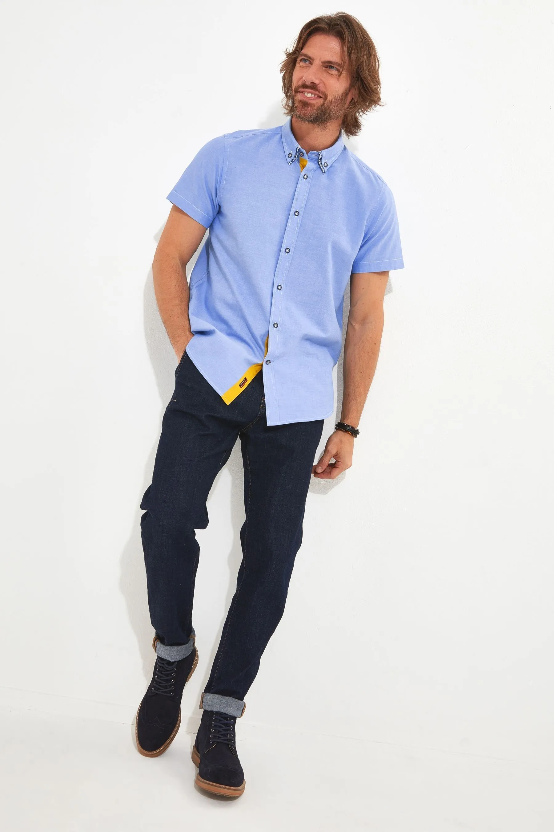 Joe Browns - Camicia con Manica corta Oxford colletto doppio