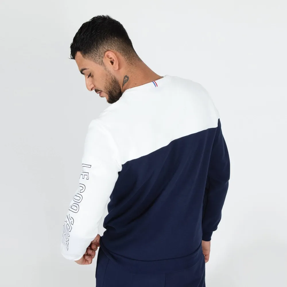 LE COQ SPORTIF FELPA GIROCOLLO - UOMO - BLU-BIANCO - 210374