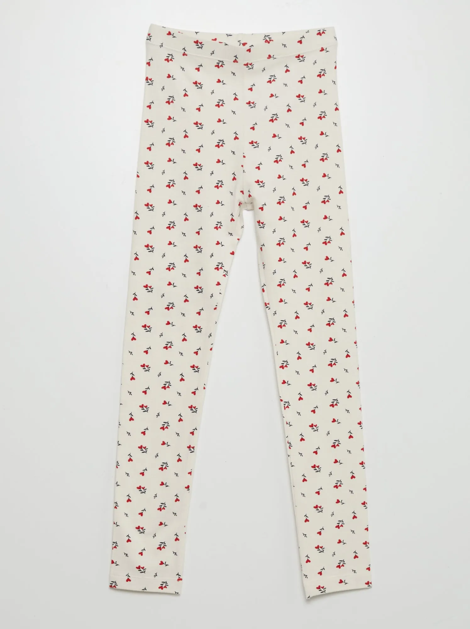 Leggings lunghi con motivo - BEIGE