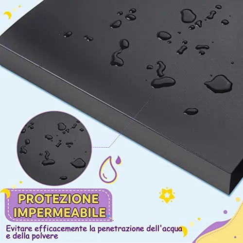 Lictin Raccoglitore Carte Maniche 540 Tasche (Nero)-Album trasparente impermeabile con 540 tasche per carte da gioco - 30 pagina