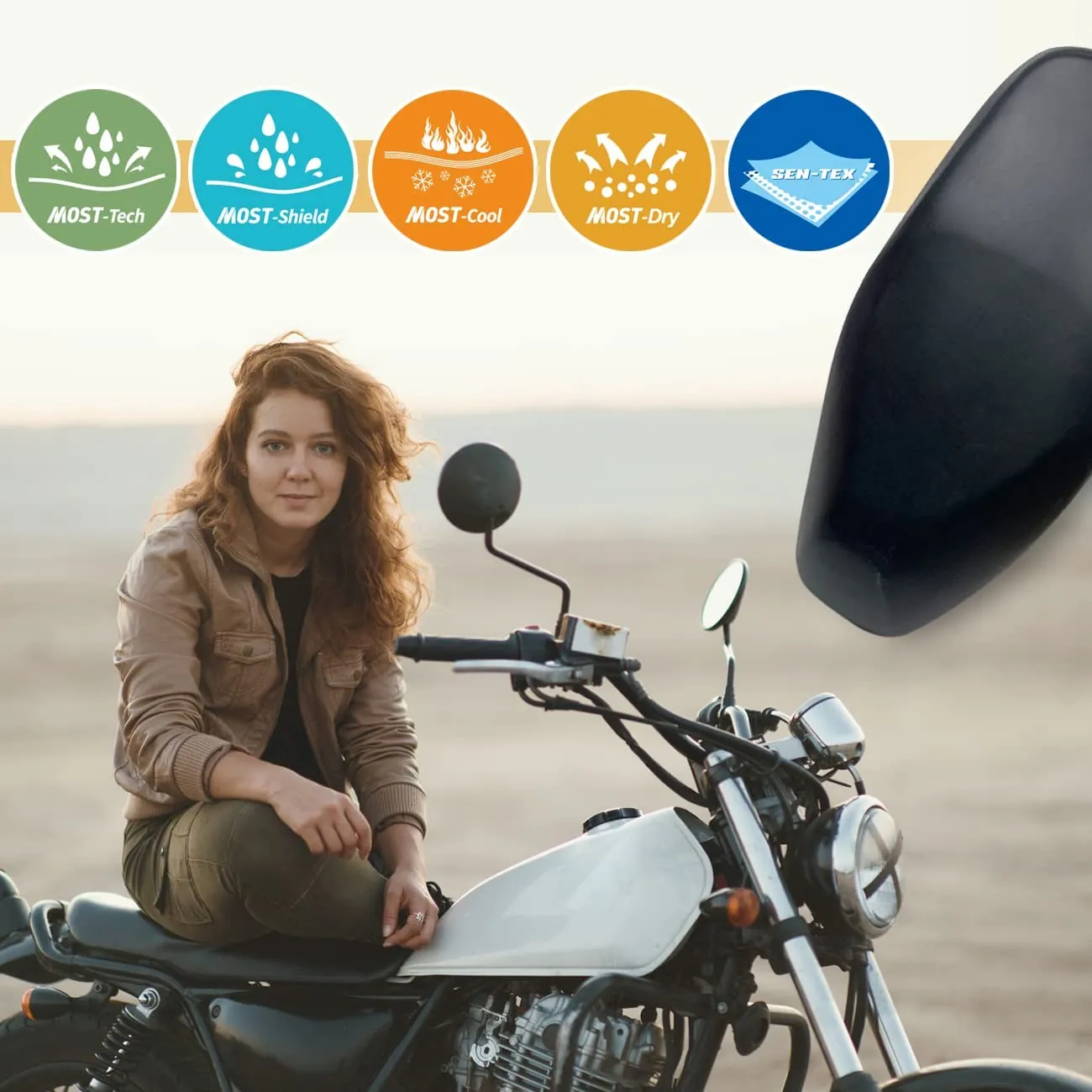 LIHAO Coprisella per Moto, Copri Sedili Ciclomotore Universale Impermeabile per Motocicletta in Pelle - XL