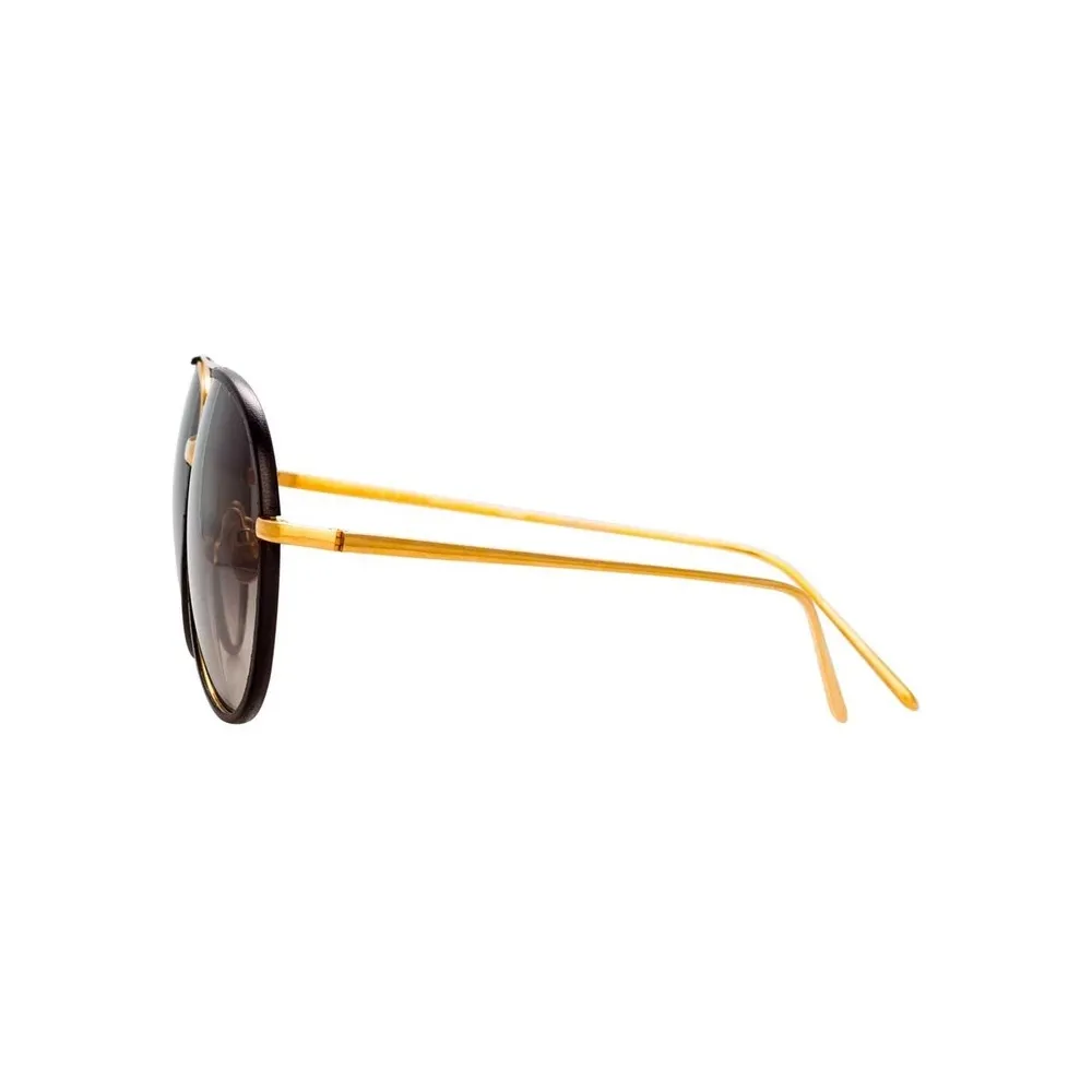 Linda Farrow - Occhiali da Sole Aviator Salem C10 in Oro Giallo e Nero - LFL817C10SUN - Linda Farrow Eyewear